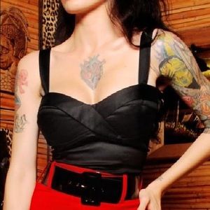 Vintage Style Deadly Dames Corset Black Top Retro